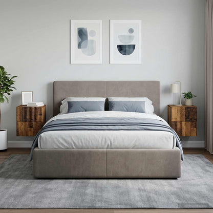 Mobiletto da notte a muro 2 pz Legno antico 33 x 34,5 x 40 cm