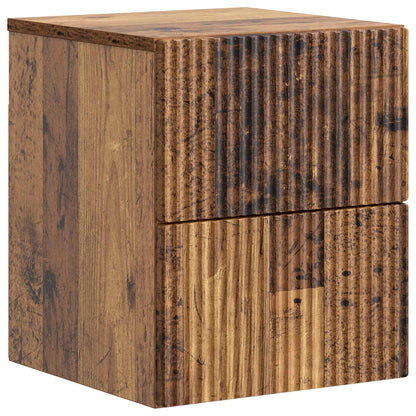Mobiletto da notte a muro 2 pcs Legno antico 33 x 34,5 x 40 cm | homemem39