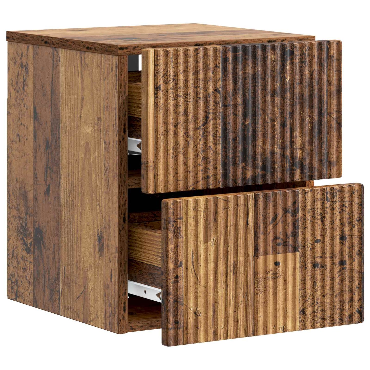 Mobiletto da notte a muro 2 pcs Legno antico 33 x 34,5 x 40 cm | homemem39