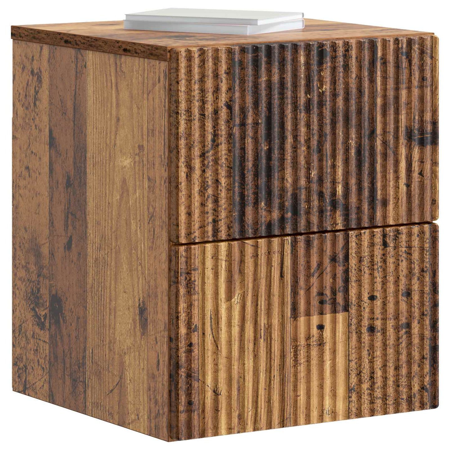 Mobiletto da notte a muro 2 pcs Legno antico 33 x 34,5 x 40 cm | homemem39