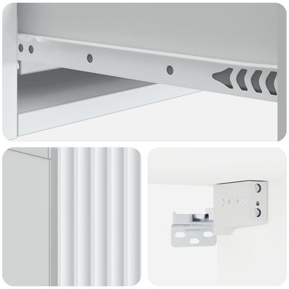 Tavolino da Parete Laterale Bianco 59 x 34,5 x 17 cm | homemem39