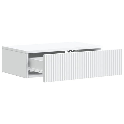 Tavolino da Parete Laterale Bianco 59 x 34,5 x 17 cm | homemem39