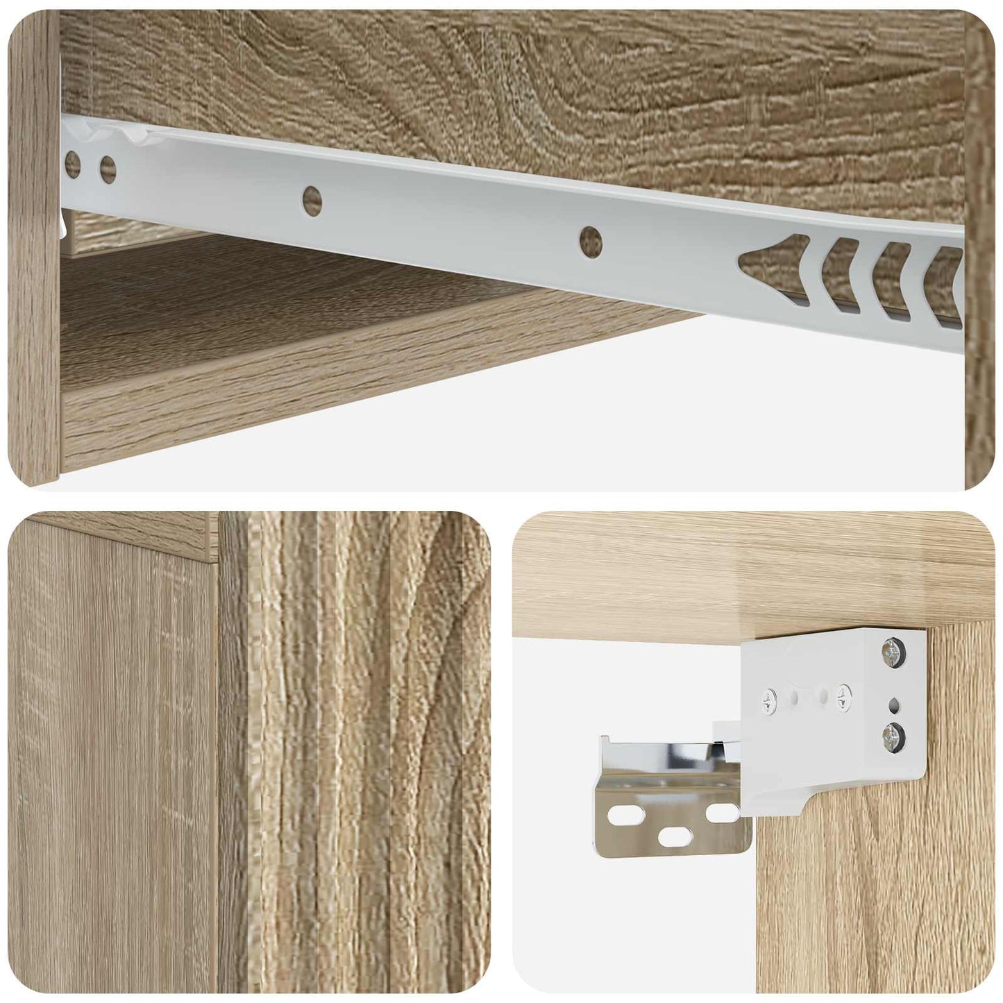 Tavolino da Parete Laterale Rovere Sonoma 59 x 34,5 x 17 cm | homemem39