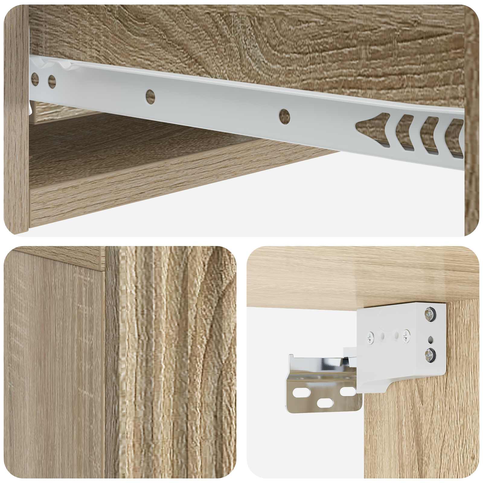 Tavolino da Parete Laterale Rovere Sonoma 59 x 34,5 x 17 cm | homemem39
