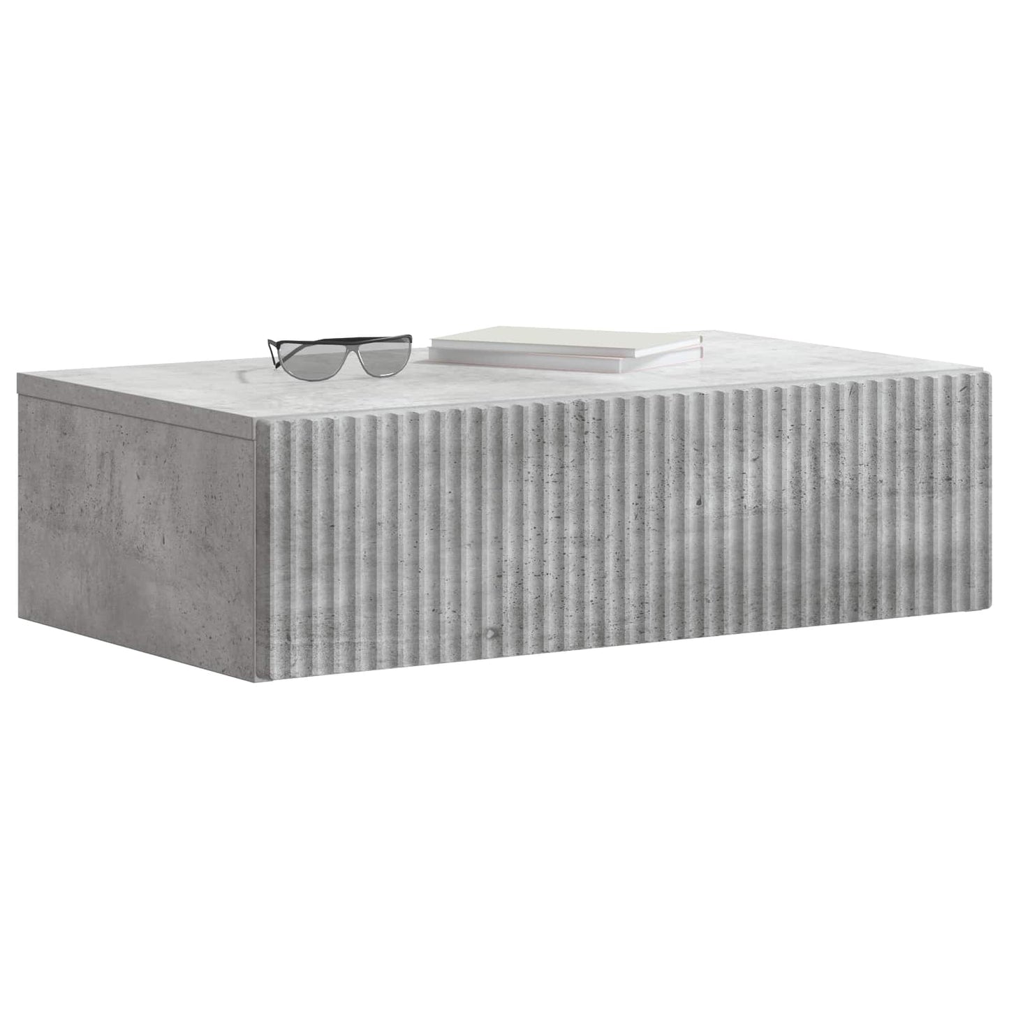Tavolino da Parete Laterale Grigio Cemento 59 x 34,5 x 17 cm