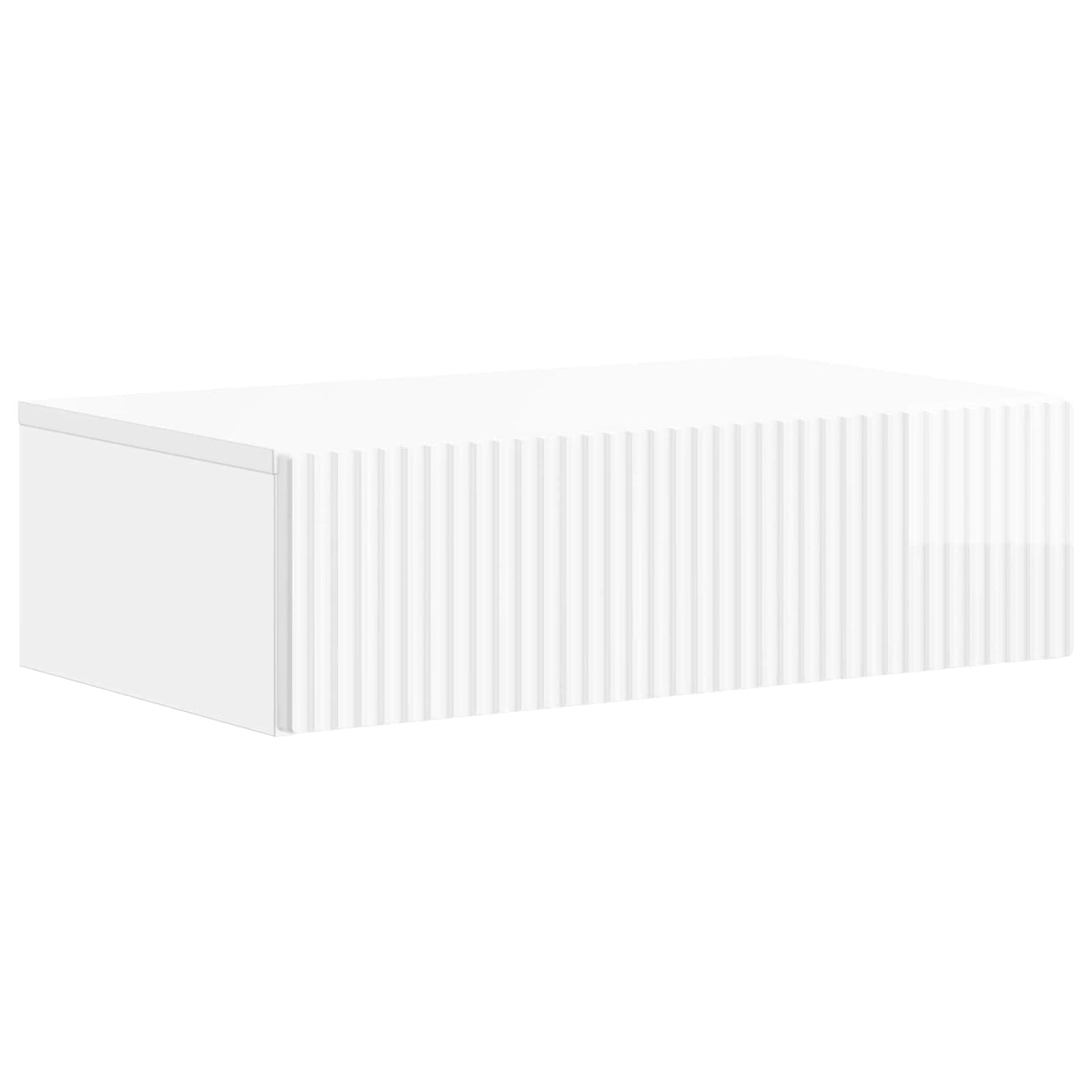 Tavolino da Parete Laterale Bianco Lucido 59 x 34,5 x 17 cm | homemem39