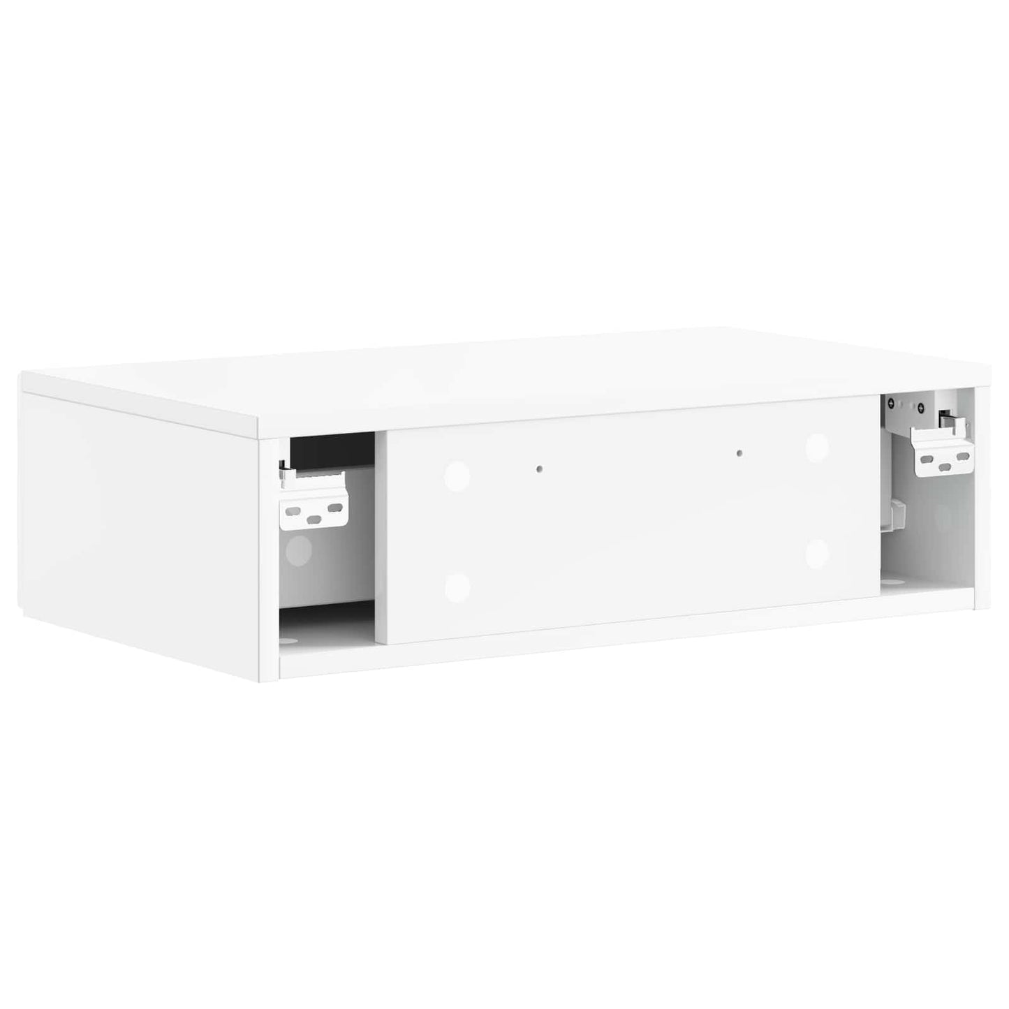 Tavolino da Parete Laterale Bianco Lucido 59 x 34,5 x 17 cm | homemem39
