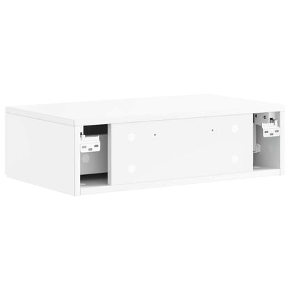 Tavolino da Parete Laterale Bianco Lucido 59 x 34,5 x 17 cm | homemem39