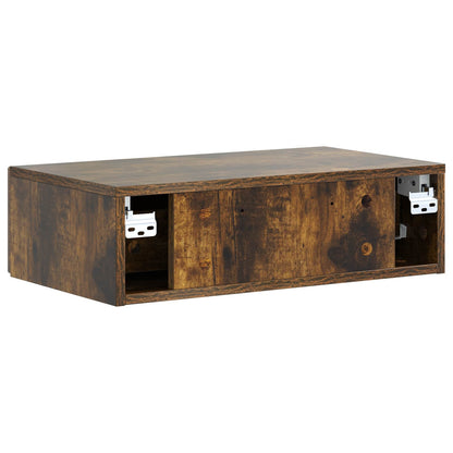 Tavolino da Parete Laterale Rovere Fumo 59 x 34,5 x 17 cm | homemem39