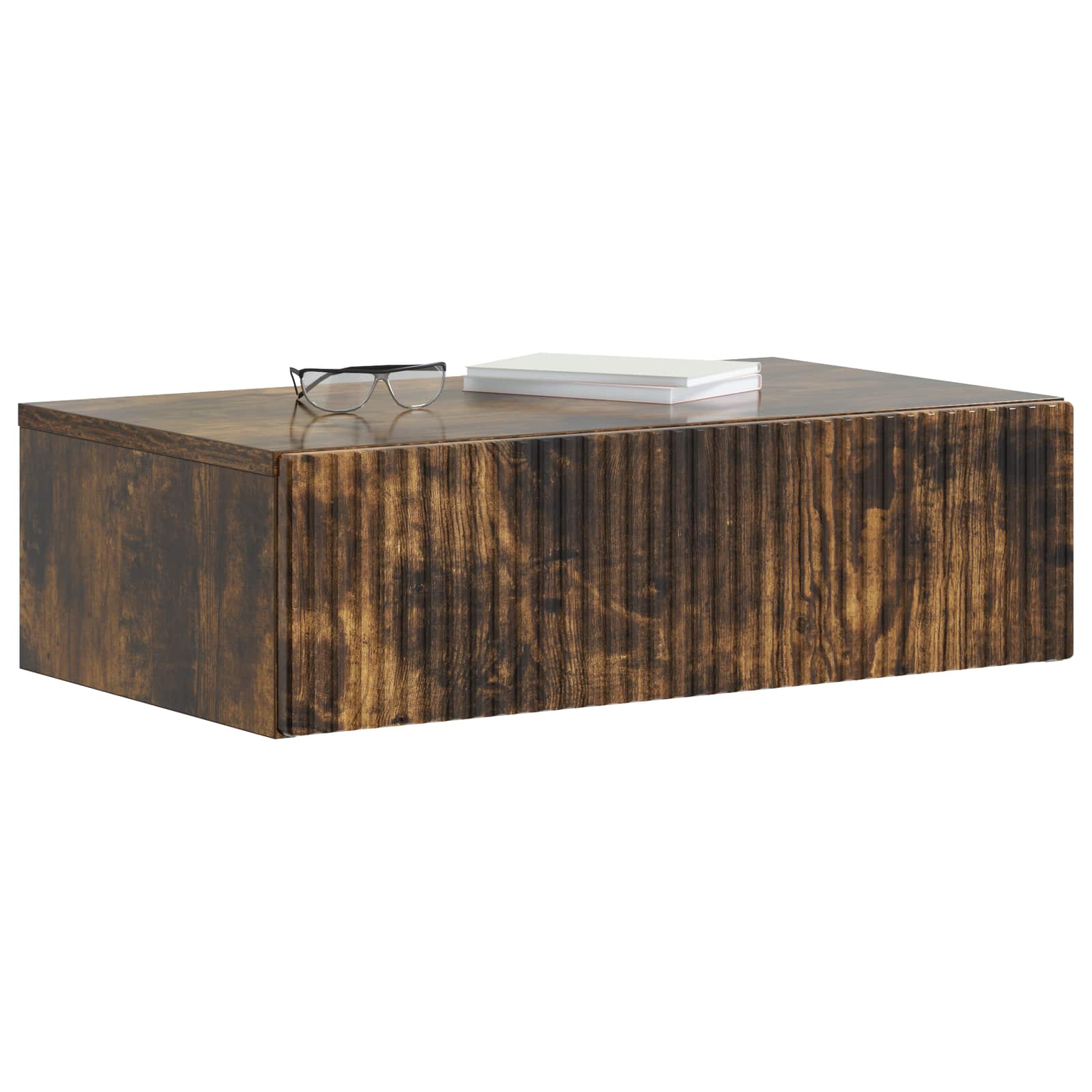 Tavolino da Parete Laterale Rovere Fumo 59 x 34,5 x 17 cm | homemem39