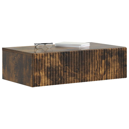 Tavolino da Parete Laterale Rovere Fumo 59 x 34,5 x 17 cm