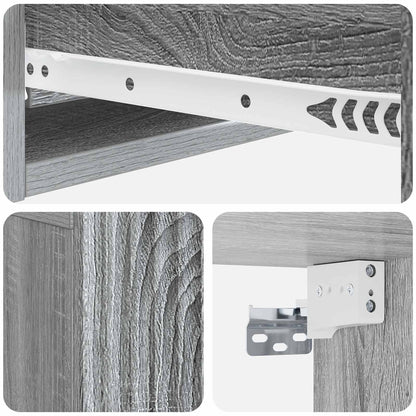 Tavolino da Parete Laterale Grigio Sonoma 59 x 34,5 x 17 cm | homemem39