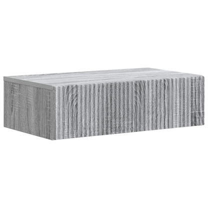 Tavolino da Parete Laterale Grigio Sonoma 59 x 34,5 x 17 cm