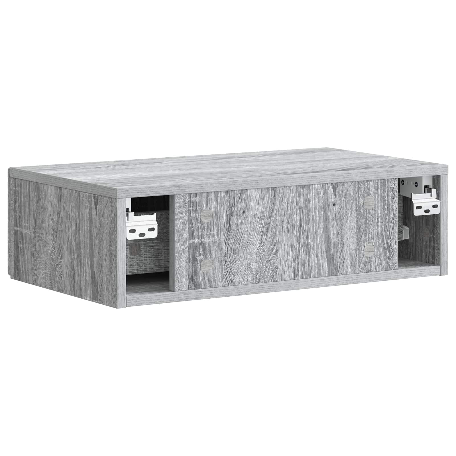 Tavolino da Parete Laterale Grigio Sonoma 59 x 34,5 x 17 cm | homemem39