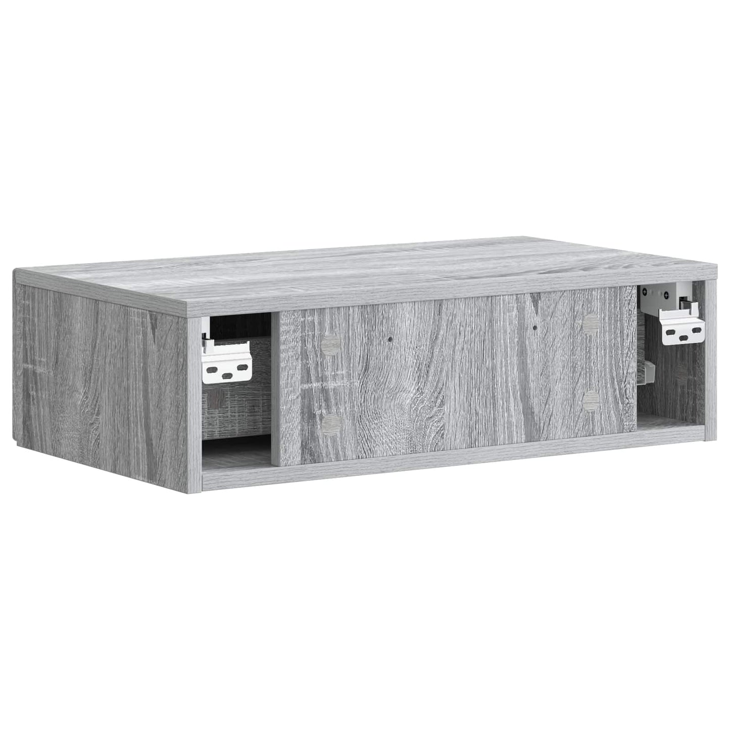 Tavolino da Parete Laterale Grigio Sonoma 59 x 34,5 x 17 cm
