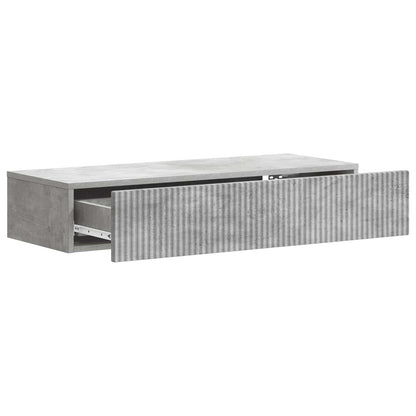 Tavolino da Parete Laterale Grigio Cemento 87,5 x 34,5 x 17 cm | homemem39