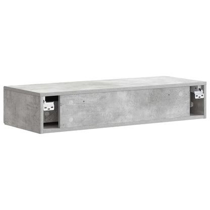 Tavolino da Parete Laterale Grigio Cemento 87,5 x 34,5 x 17 cm