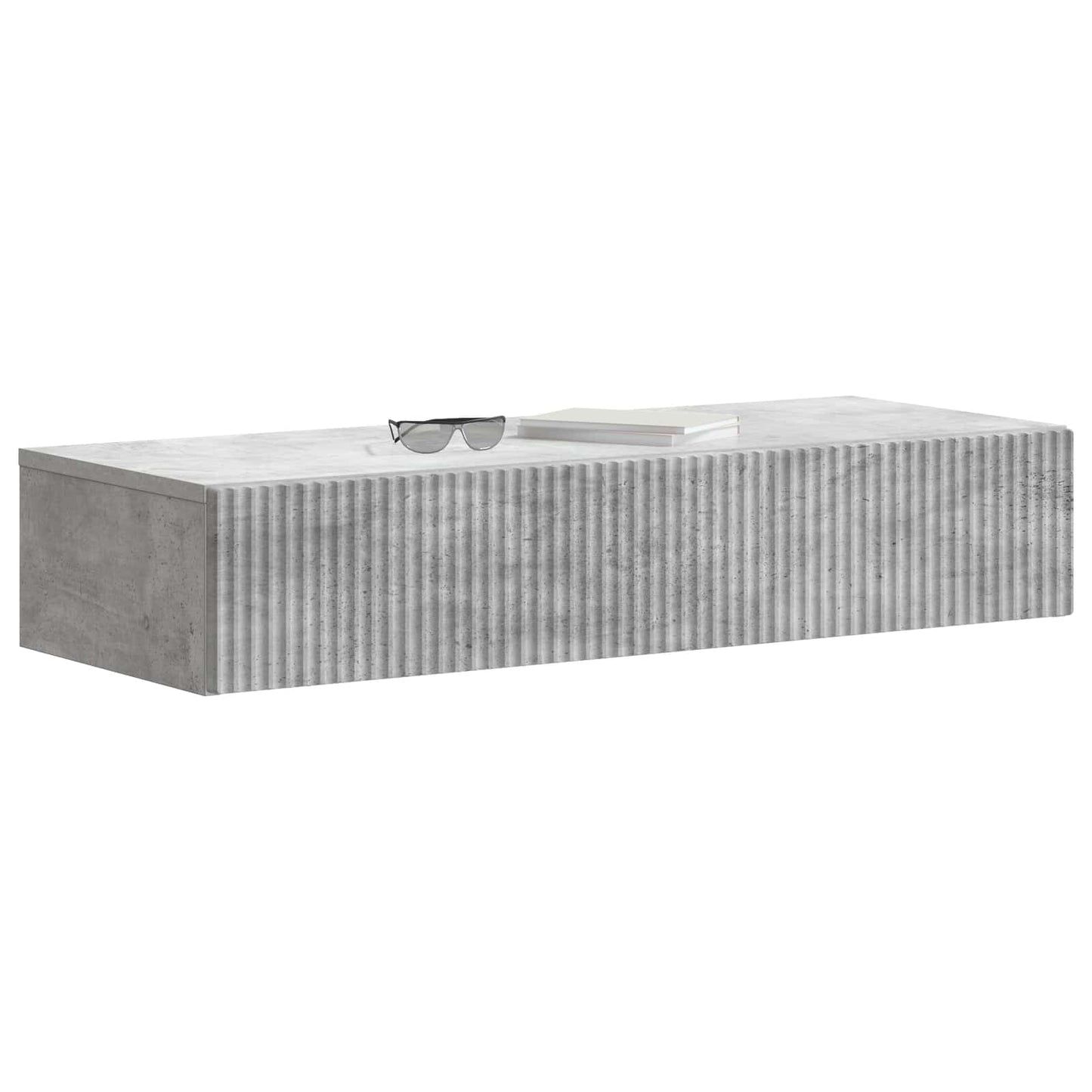Tavolino da Parete Laterale Grigio Cemento 87,5 x 34,5 x 17 cm | homemem39