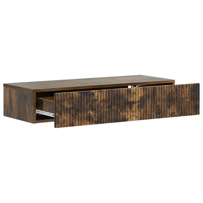 Tavolino da Parete Laterale Rovere Fumo 87,5 x 34,5 x 17 cm