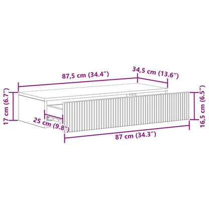 Tavolino da Parete Laterale 87,5 x 34,5 x 17 cm Legno antico - homemem39