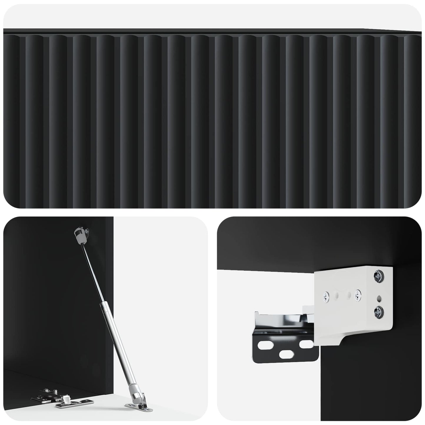 Mobile Porta TV da Muro Nero 59,5 x 41 x 30 cm