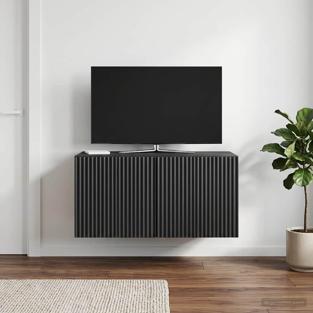 Mobile Porta TV da Muro Nero 59,5 x 41 x 30 cm