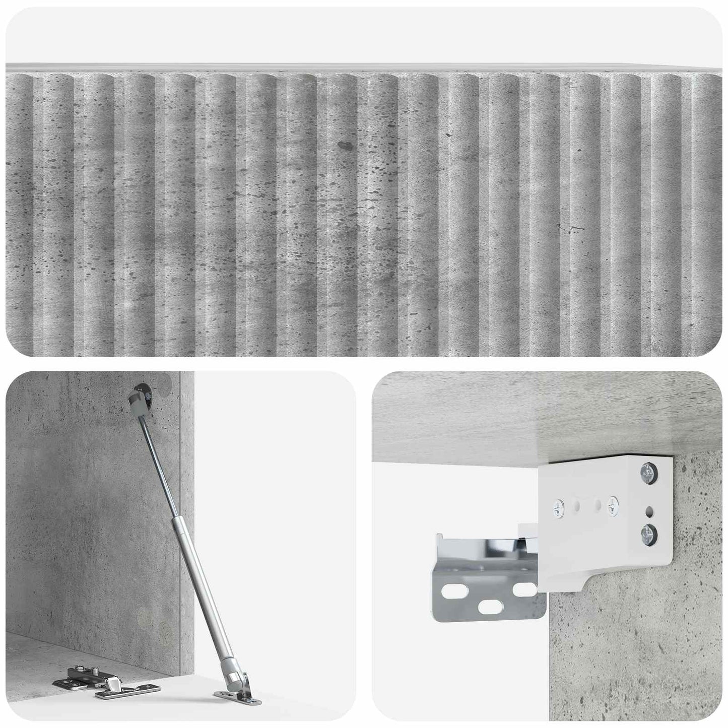 Mobile Porta TV da Muro Grigio Cemento 59,5 x 41 x 30 cm