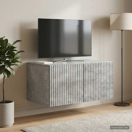Mobile Porta TV da Muro 59,5 x 41 x 30 cm Grigio Cemento