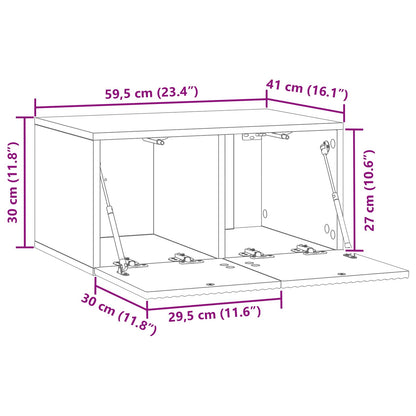 Mobile Porta TV da Muro Bianco Lucido 59,5 x 41 x 30 cm | homemem39