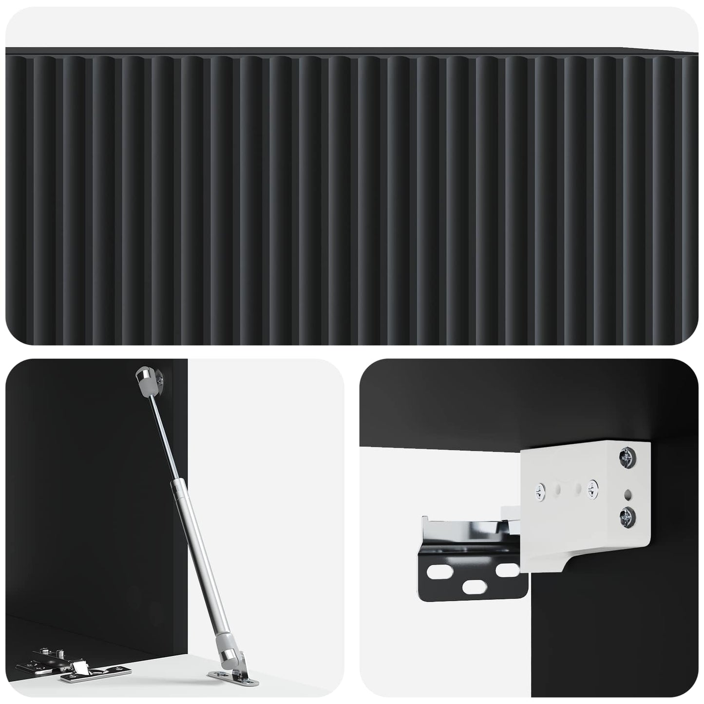 Mobile Porta TV da Muro Nero 78,5 x 41 x 30 cm