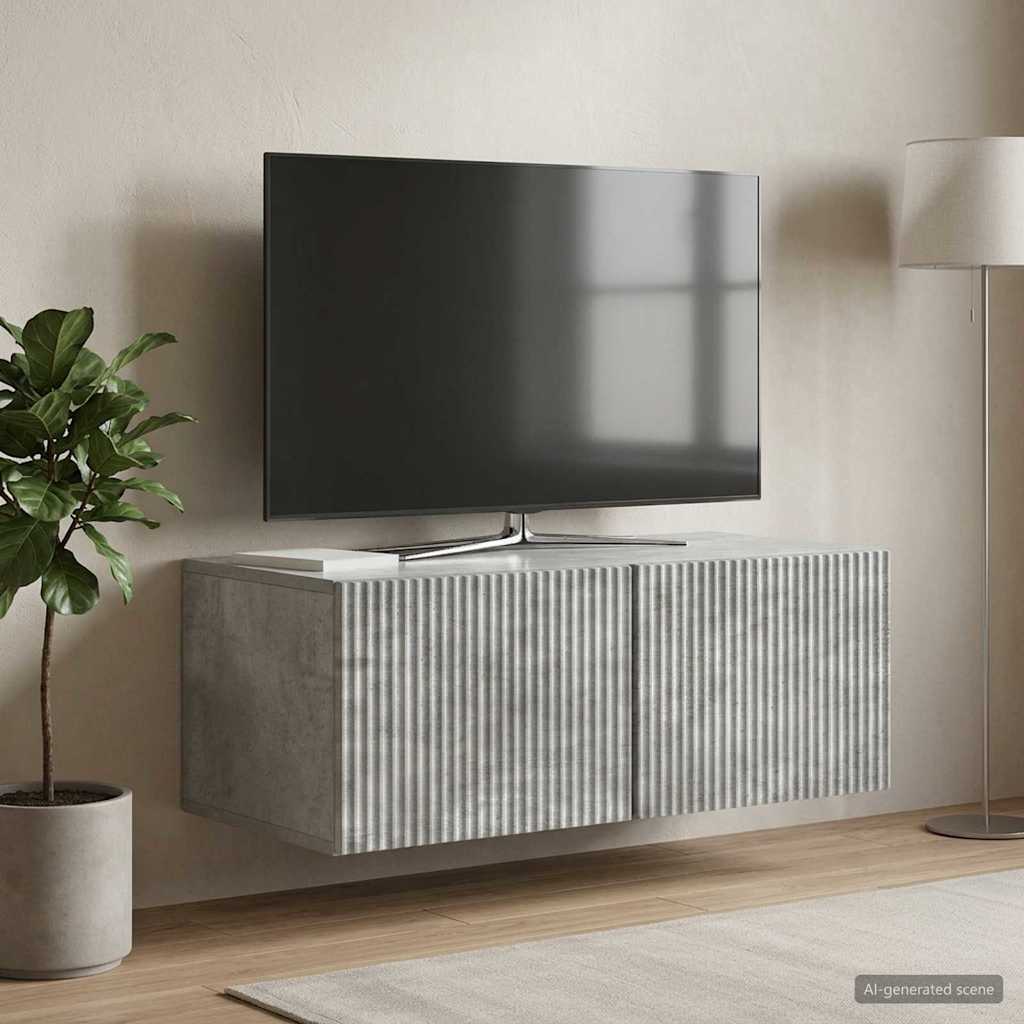 Mobile Porta TV da Muro Grigio Cemento 78,5 x 41 x 30 cm