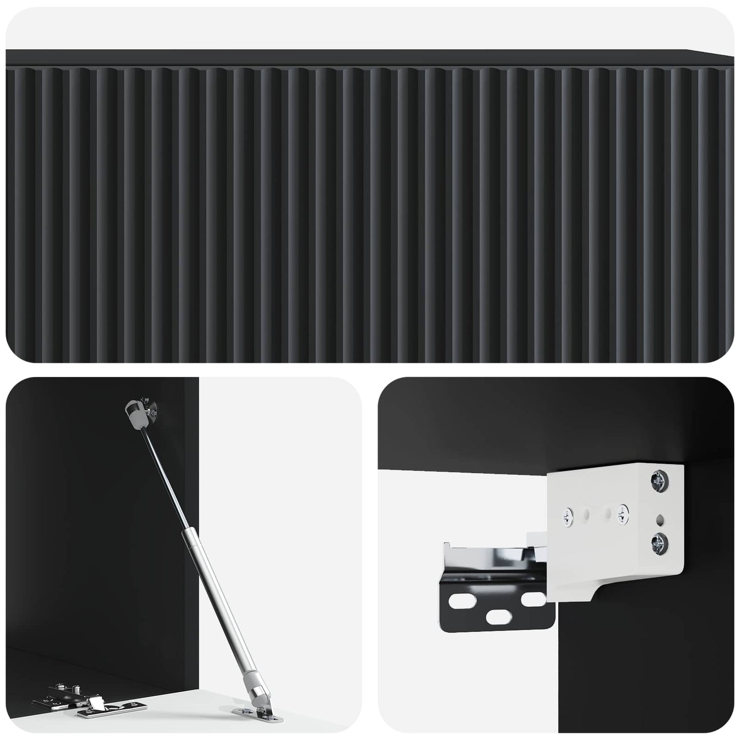 Mobile Porta TV da Muro Montaggio a parete Nero 98 x 41 x 30 cm | homemem39