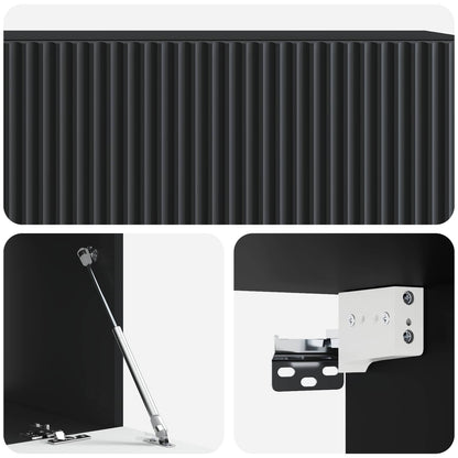 Mobile Porta TV da Muro Montaggio a parete Nero 98 x 41 x 30 cm | homemem39