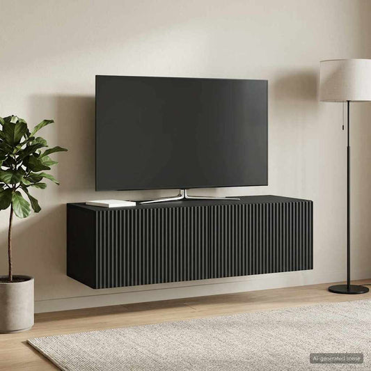 Mobile Porta TV da Muro Montaggio a parete Nero 98 x 41 x 30 cm