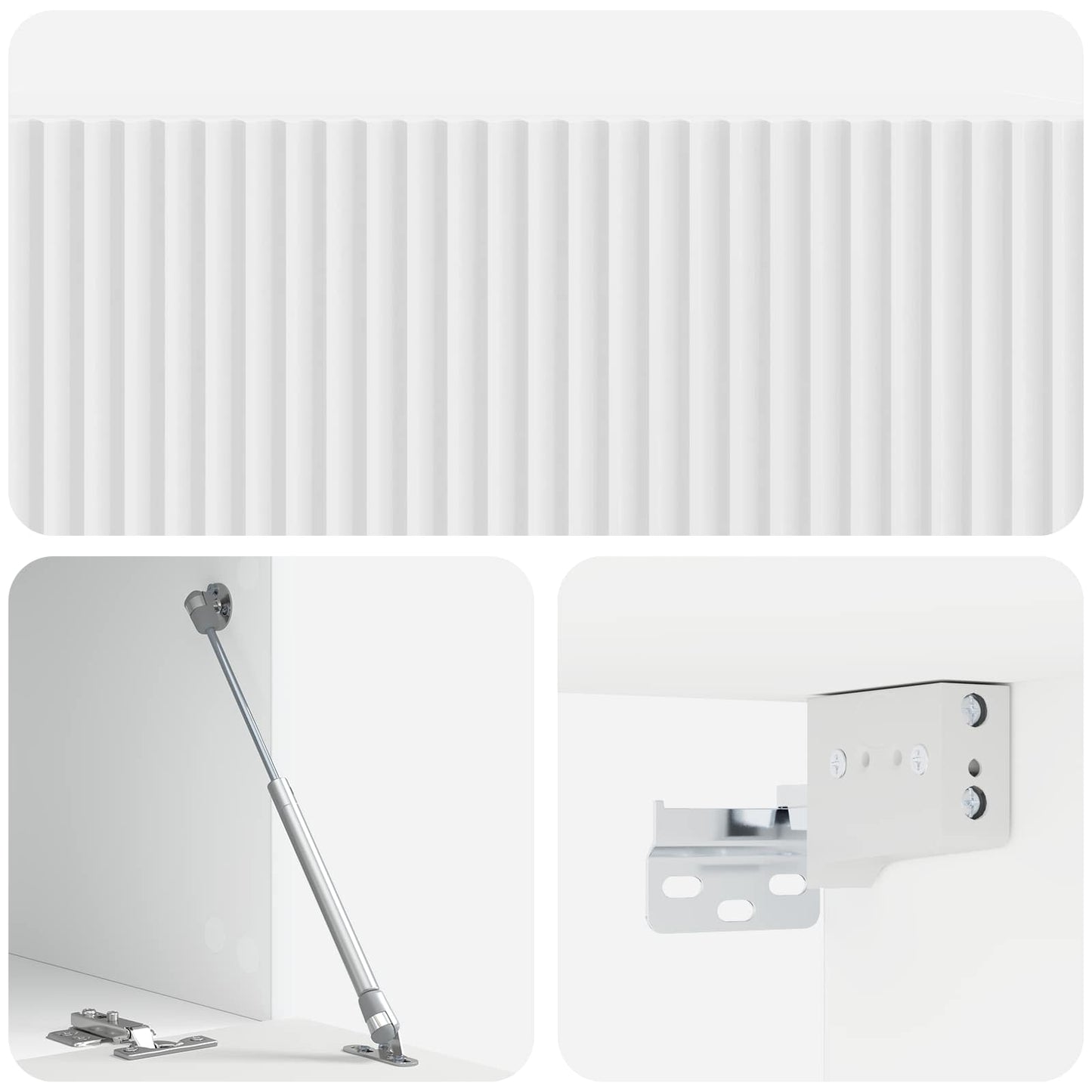 Mobile Porta TV da Muro Bianco Lucido 98 x 41 x 30 cm | homemem39