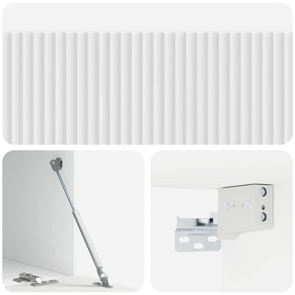 Mobile Porta TV da Muro Bianco Lucido 98 x 41 x 30 cm | homemem39