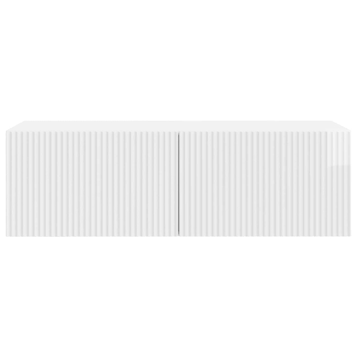 Mobile Porta TV da Muro Bianco Lucido 98 x 41 x 30 cm | homemem39