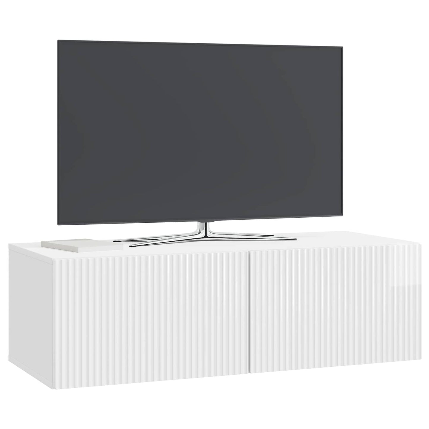 Mobile Porta TV da Muro Bianco Lucido 98 x 41 x 30 cm | homemem39