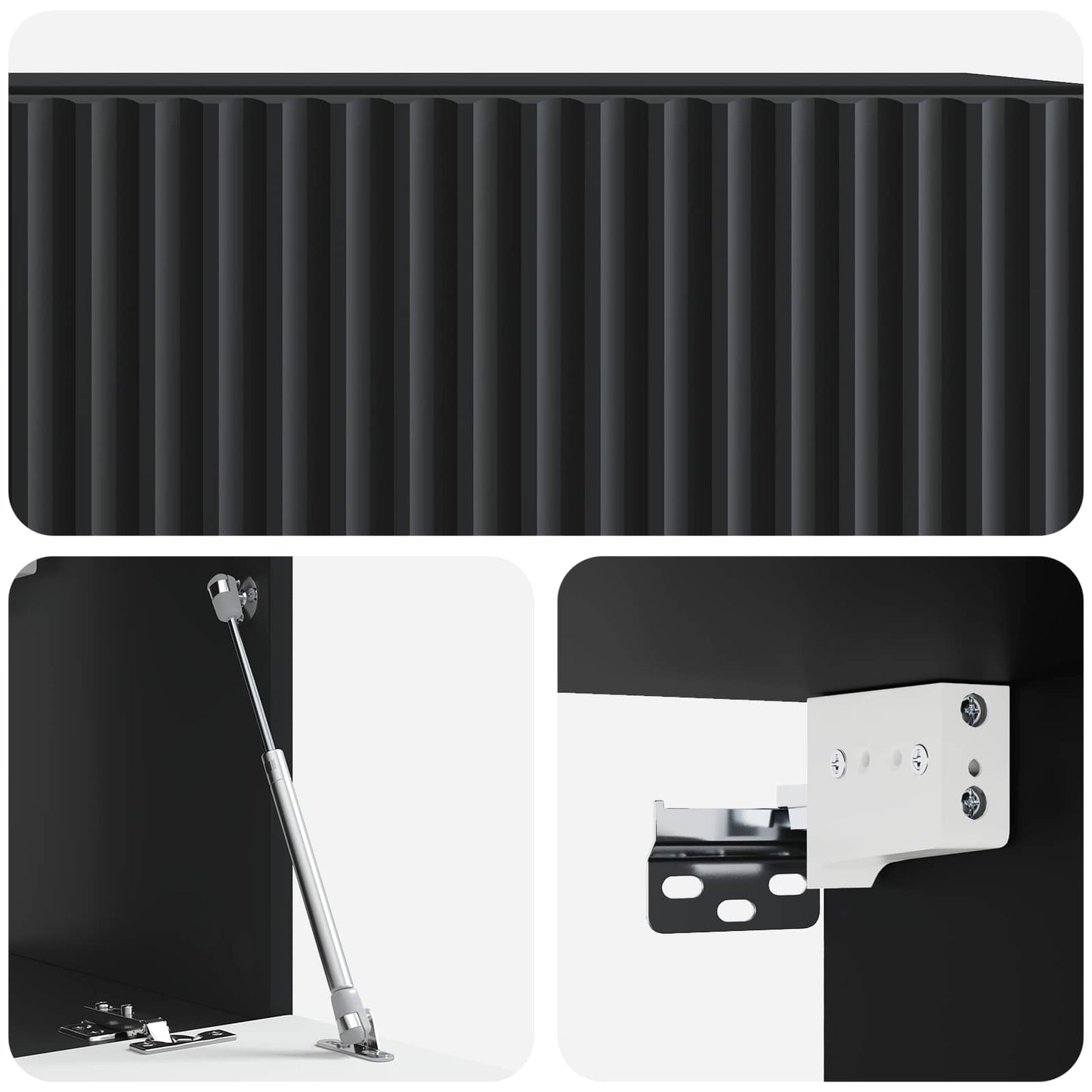 Mobile Porta TV da Muro Nero 59,5 x 31 x 30 cm | homemem39