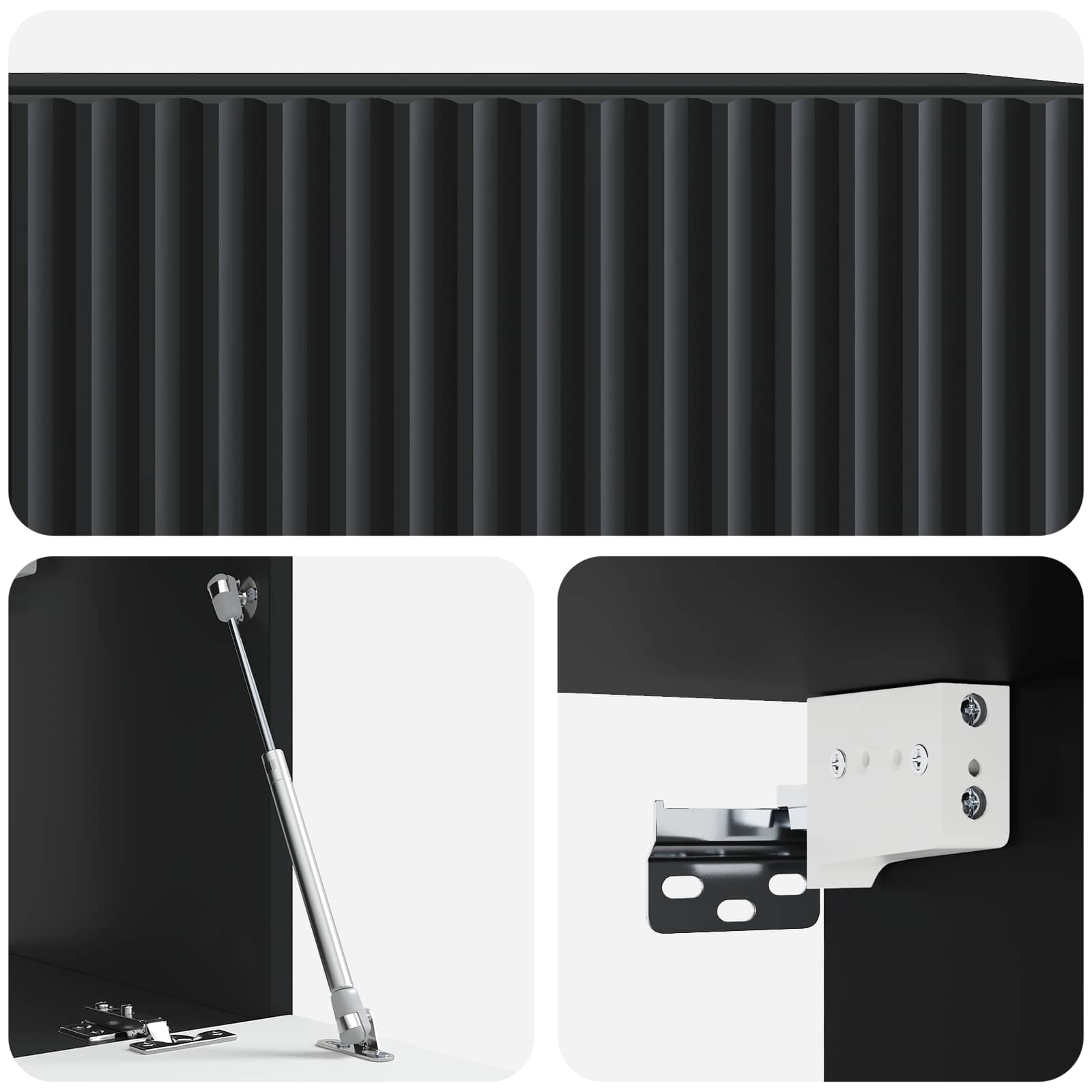 Mobile Porta TV da Muro Nero 59,5 x 31 x 30 cm | homemem39