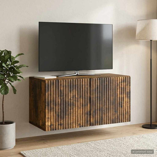 Mobile Porta TV da Muro Rovere Fumo 59,5 x 31 x 30 cm