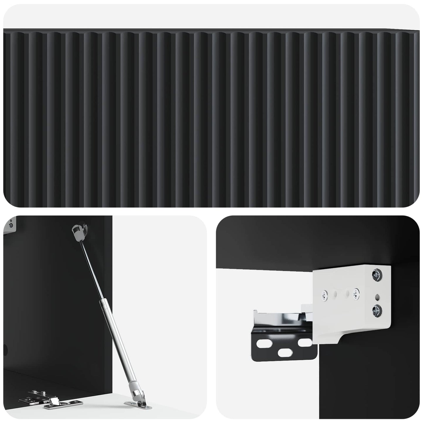 Mobile Porta TV da Muro Nero 78,5 x 31 x 30 cm