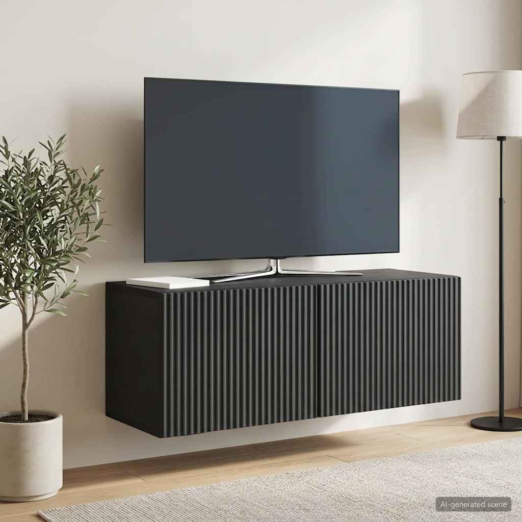 Mobile Porta TV da Muro Nero 78,5 x 31 x 30 cm
