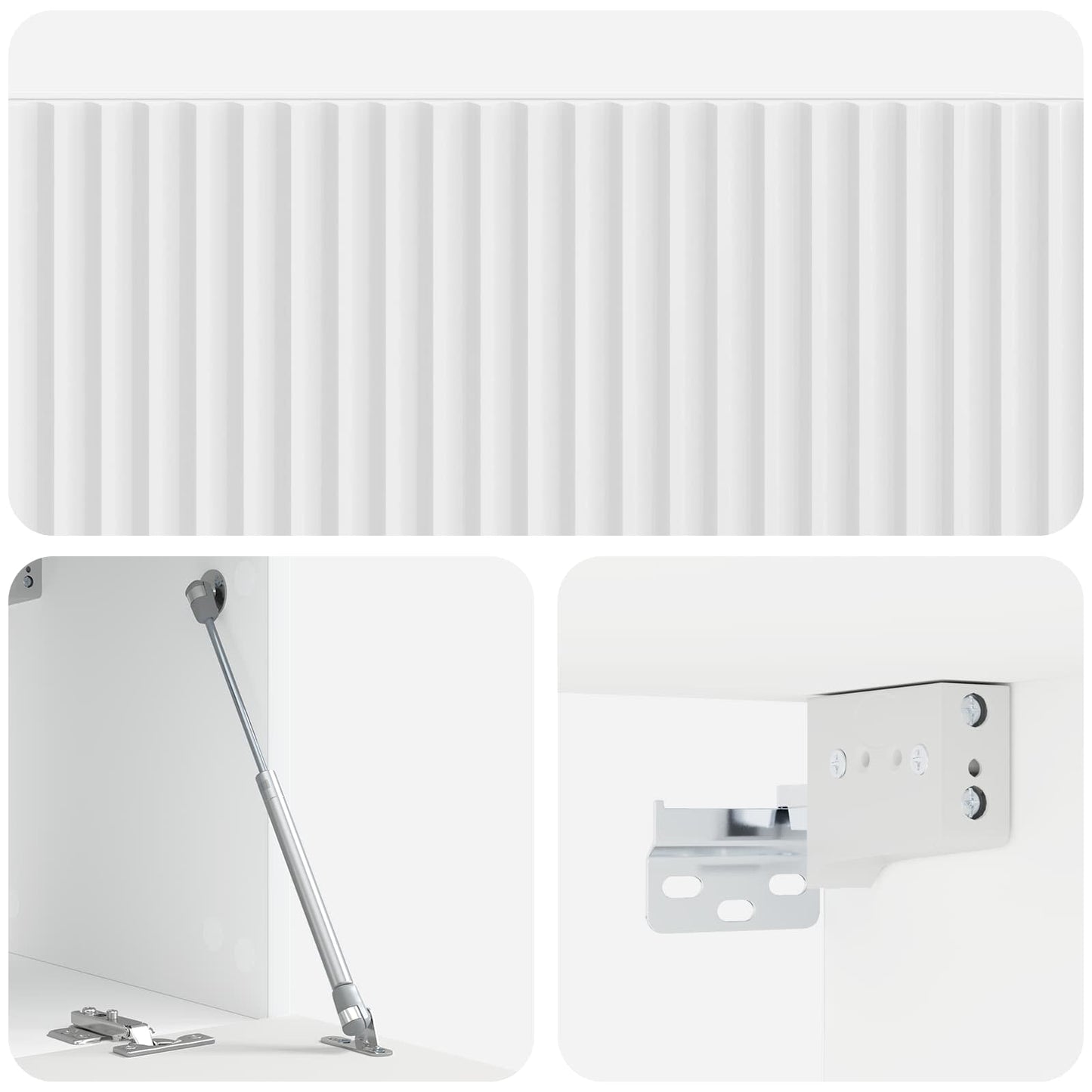 Mobile Porta TV da Muro Bianco Lucido 78,5 x 31 x 30 cm | homemem39