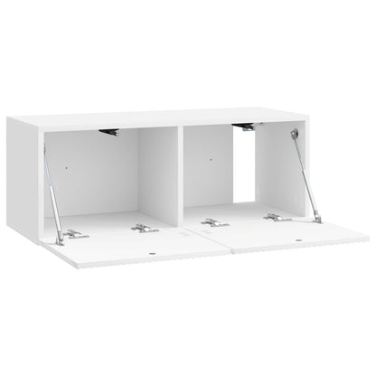 Mobile Porta TV da Muro Bianco Lucido 78,5 x 31 x 30 cm | homemem39
