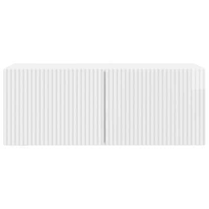 Mobile Porta TV da Muro Bianco Lucido 78,5 x 31 x 30 cm | homemem39