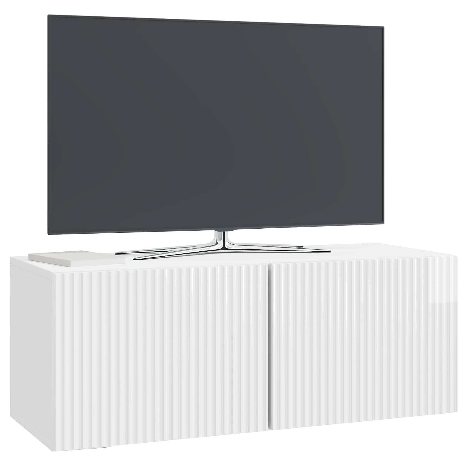 Mobile Porta TV da Muro Bianco Lucido 78,5 x 31 x 30 cm | homemem39