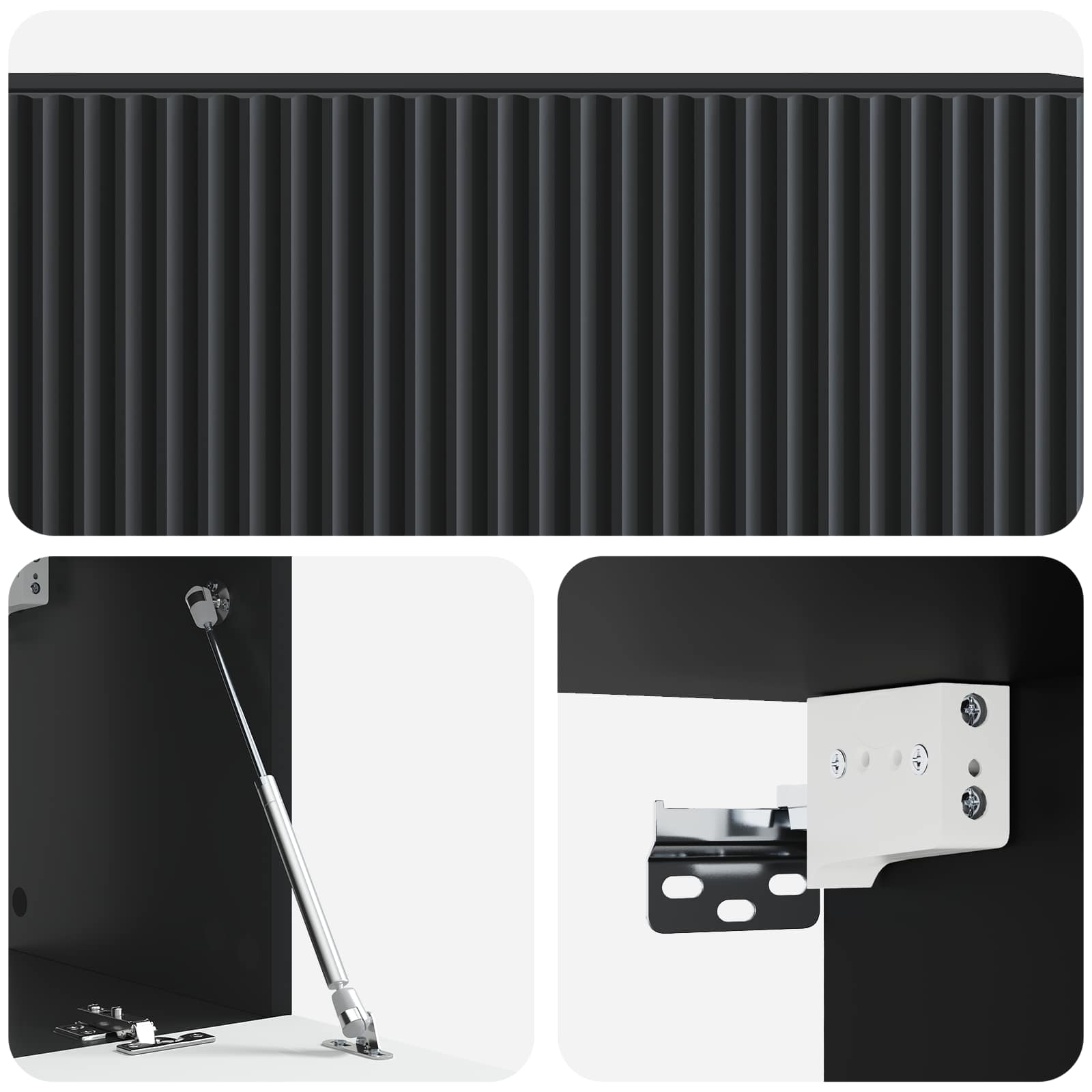 Mobile Porta TV da Muro Montaggio a parete Nero 98 x 31 x 30 cm | homemem39