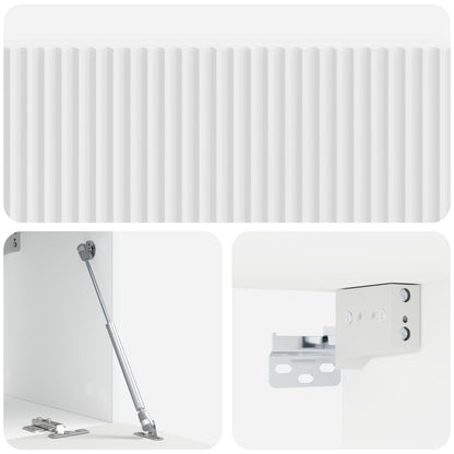 Mobile Porta TV da Muro Bianco Lucido 98 x 31 x 30 cm | homemem39