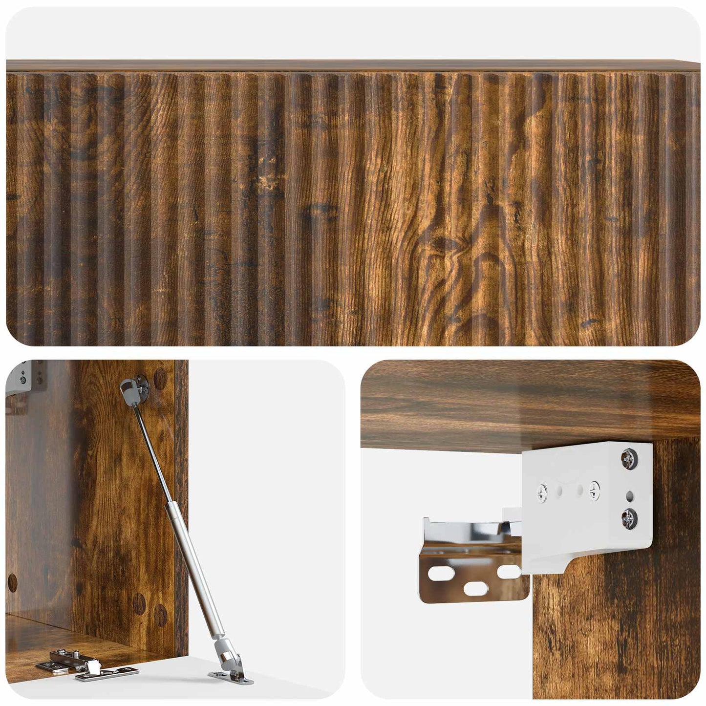 Mobile Porta TV da Muro Rovere Fumo 98 x 31 x 30 cm